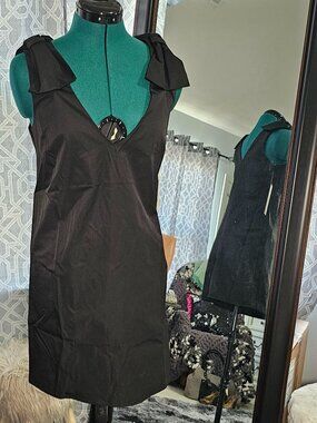 AQUA Bow‑Shoulder Shift Dress – Bloomingdale’s Exclusive – Size S – NWT